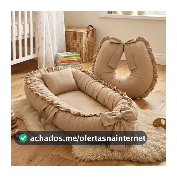 Kit Ninho Redutor De Berço + Almofada Amamentação Para bebe Com Zíper Refil Facil Para Lavar