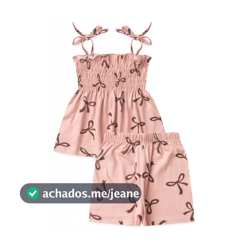 Conjunto Infantil Feminino Verão Lacinhos