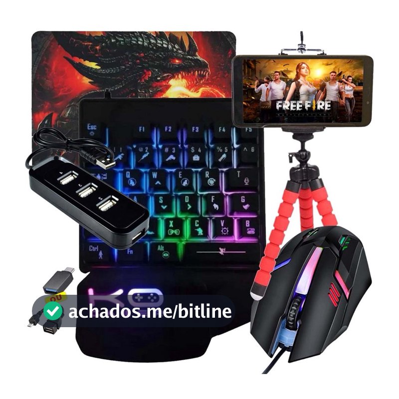 Kit Teclado Gamer para Celular - Compatível com Vários Modelos, Completo (Com Todos Acessórios) e com Entrega Rápida
