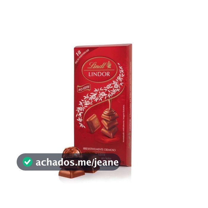 Barra De Chocolate Lindt Lindor Singles Ao Leite 100g
