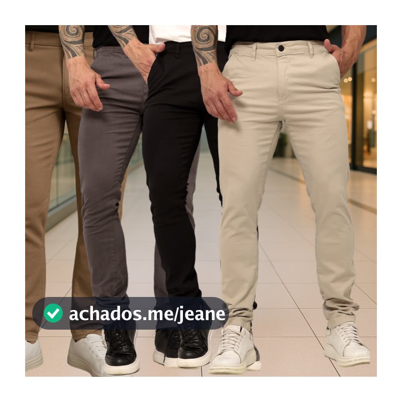 Calça Alfaiataria Masculina Sarja Sport Fino Bolso Faca Premium