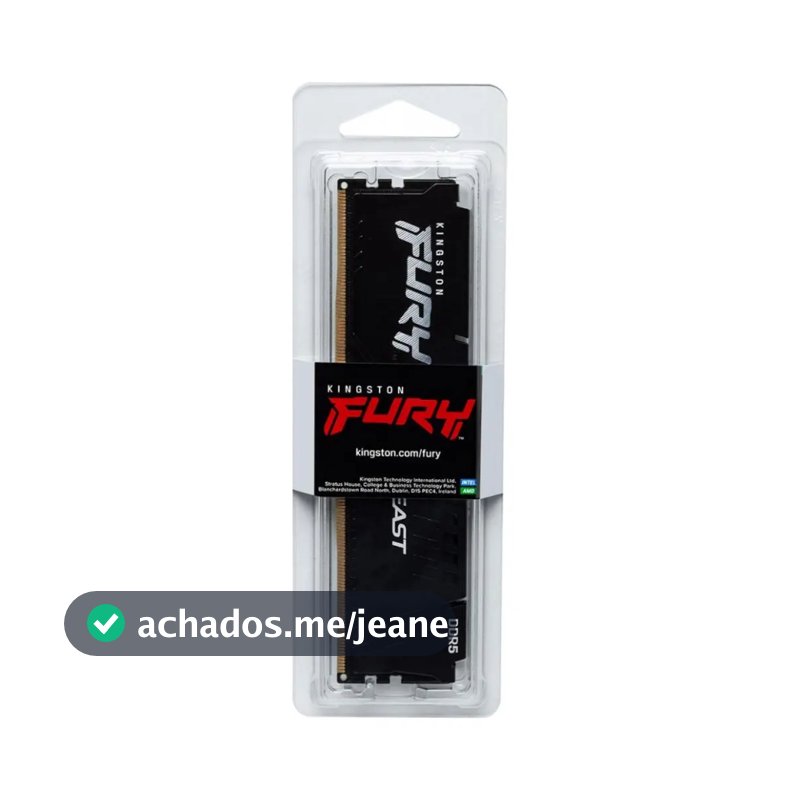 Memória RAM Kingston Fury Beast 8GB DDR5 6000 MHz - KF560C36BBE-8