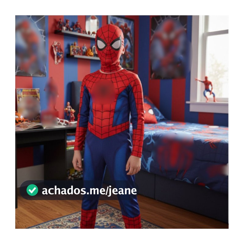 Roupa Fantasia Infantil Menino Aranha com Máscara de Tecido