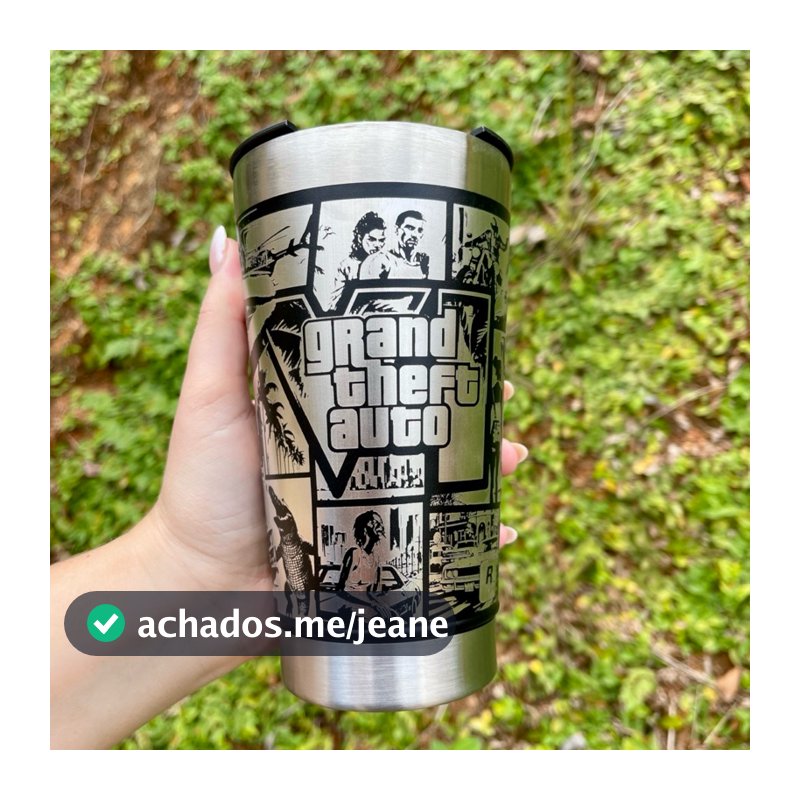 Copo Térmico GTA VI 473ml – Personalizado em Gravação 360° a Laser