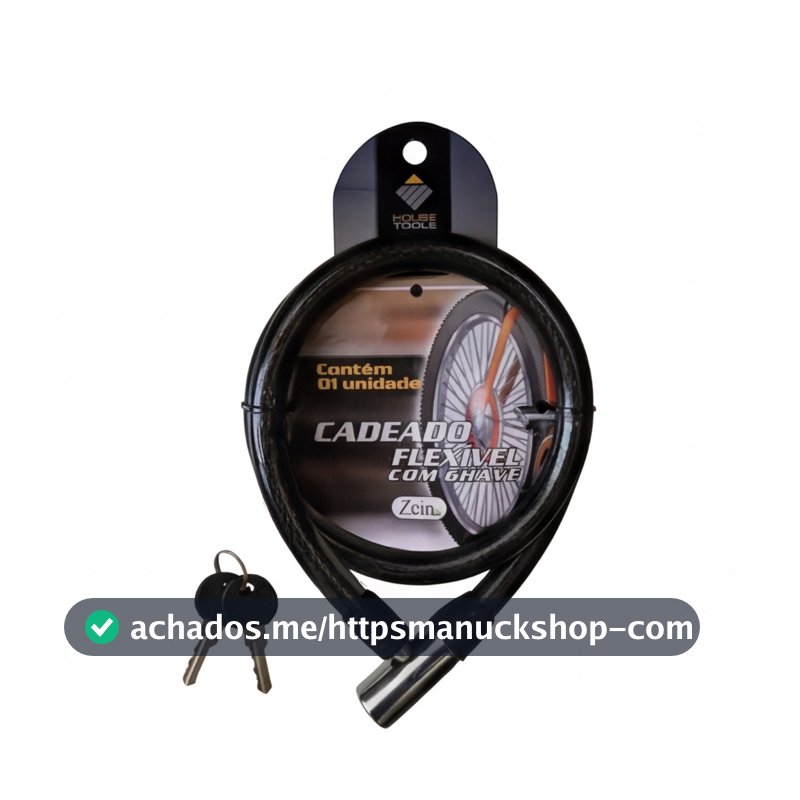 Cadeado Flexível Espiral com Chave para Bicicleta Bike Trava de Segurança Antifurto