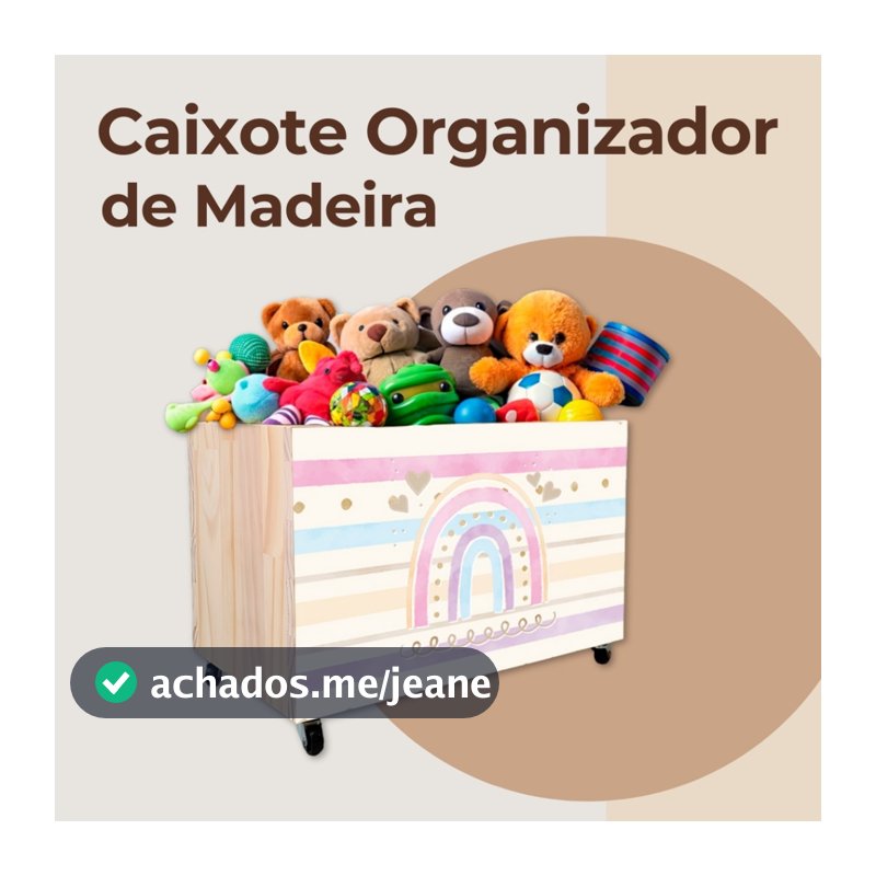 Caixa organizadora para Brinquedos, Caixa Organizadora de Madeira, Baú de Madeira com rodas