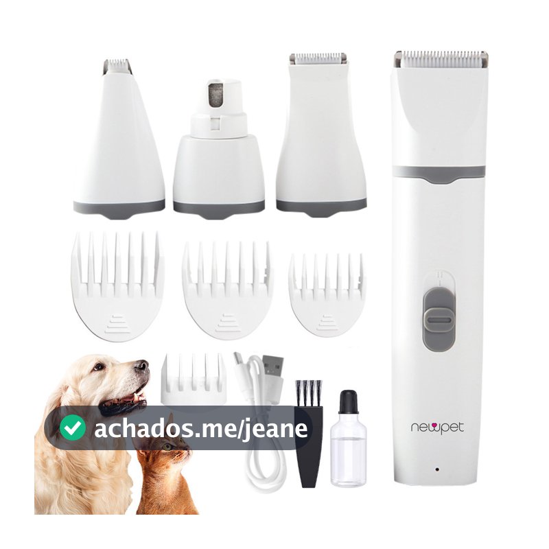Newpet 4 em 1 Máquina De Tosa Elétrico Profissional Pet Cachorro Gato -Bivolt.