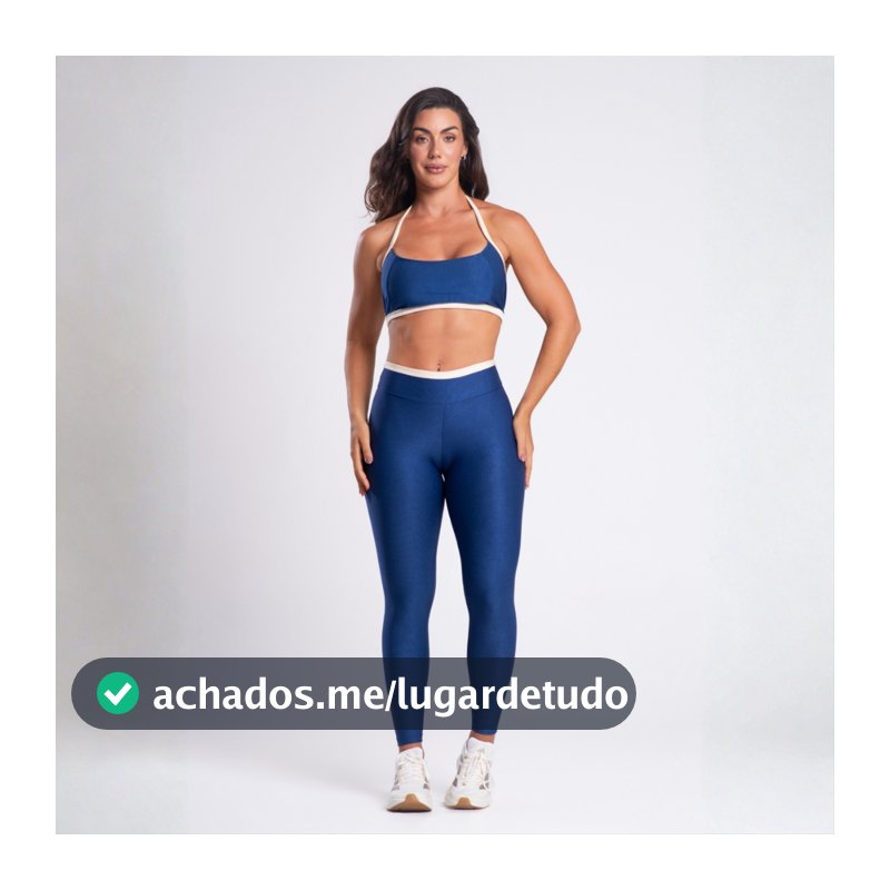 Conjunto Academia Feminino Canelado Top e Legging Frente Única Fitness Luxo