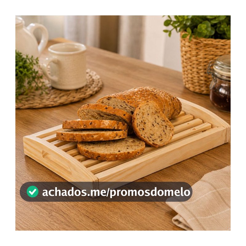 Tábua Migalheira Madeira Bandeja para Pão Café da Manhã Tábua de Corte Cozinha Mesa Servir