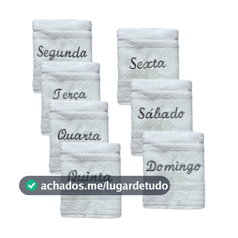 Kit 7 Panos Copa Dohler Atoalhado Dias Semana Branco