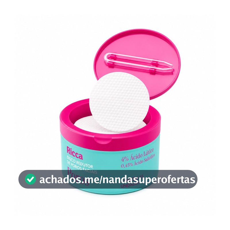 Disco Redutor de Poros Facial Esfoliante Pele Oleosa Antiacne Ricca 35unidades