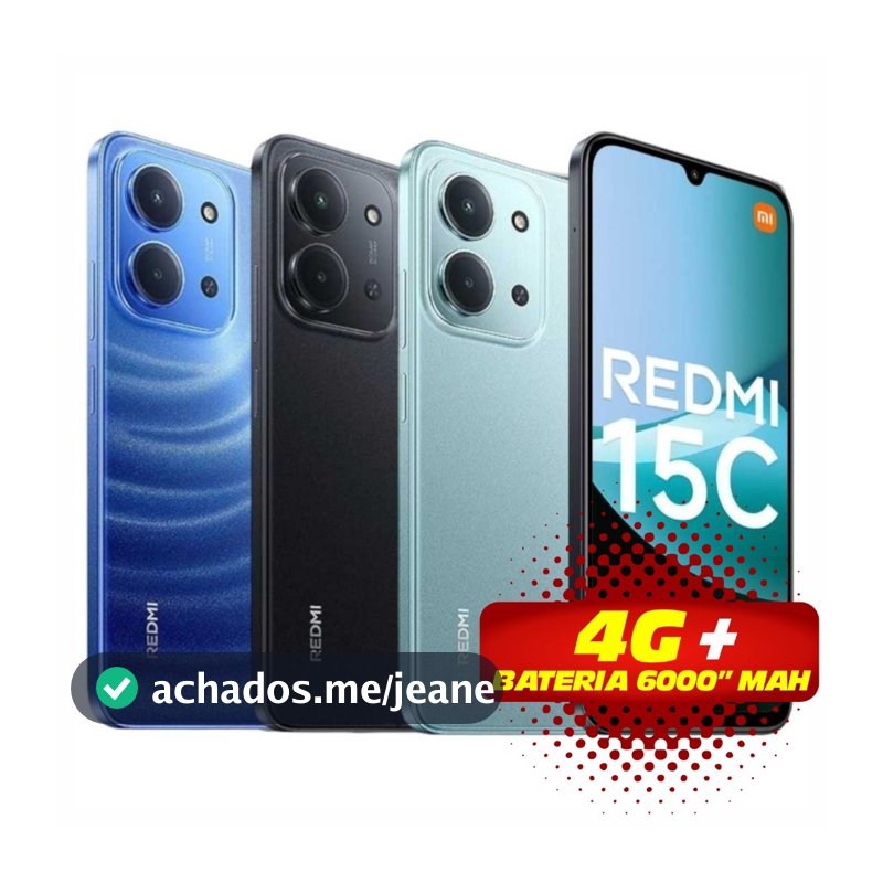 Celular Xiaomi Redmi 15C 4G Tela LCD 6.9" GLOBAL, Xiaomi lacrado, original, envio rapido, promoção