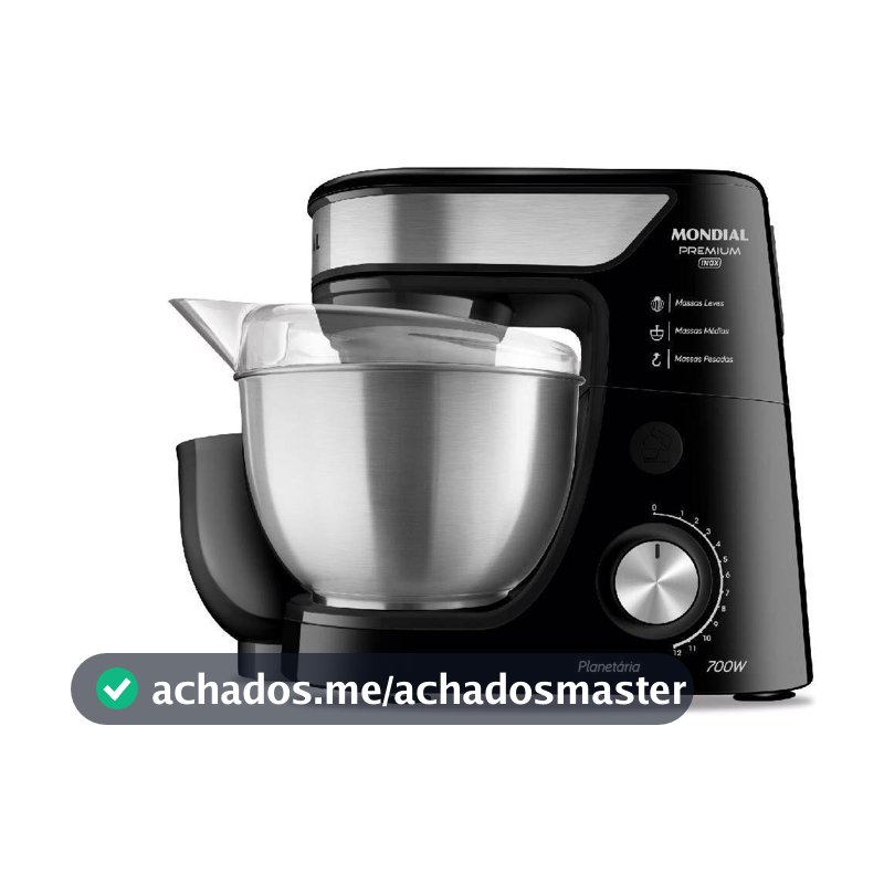 Batedeira Planetária Mondial BP-02P-B-TI Preto/Inox 700W 220V