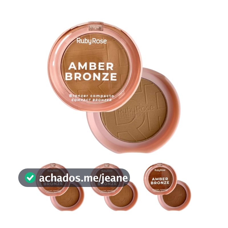 Bronzer Compacto Matte Amber Bronze Ruby Rose Efeito Natural
