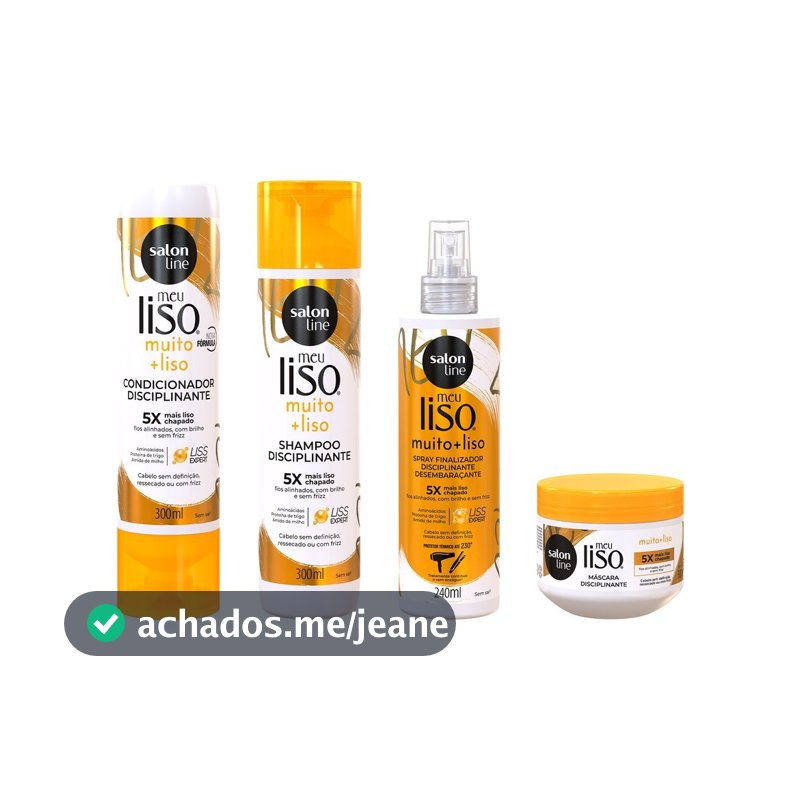 Kit Meu Liso Muito + Liso com Spray Defrizante Protetor Térmico