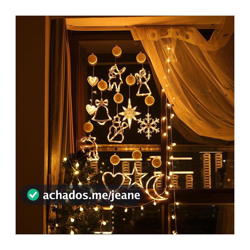 Luzes de corda para decoração de Natal, sinos de Natal, luzes para árvores de Natal