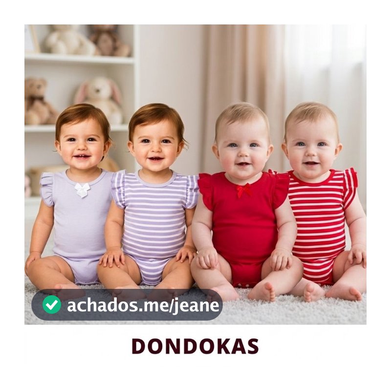 Kit com 2 ou 4  body Bebe Menina com Bodies Babadinho Roupa de Bebê Veste até 9 meses Kit 2 ou 4 Bori Bebe