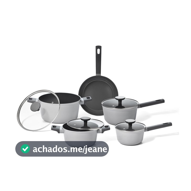 KIT 5 PANELAS DE INDUÇÃO COM ANTIADERENTE CERÂMICO MOU DE TRUFA - OIKOS