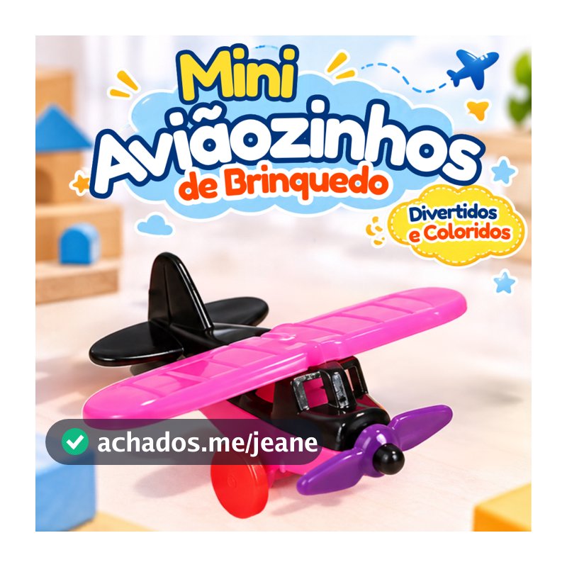 Kit Aviãozinho de Brinquedo Infantil Colorido 25 50 75 ou 100 Unidades Lembrancinha Festa
