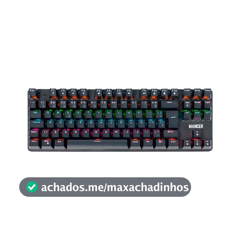Teclado Mecanico Mancer Shade MK3, Rainbow, Switch Huano Vermelho, Preto, MCR-SHM3-RBW01RD