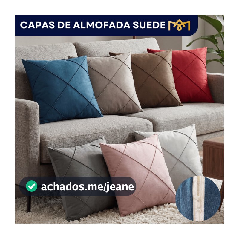 Capa para Almofada Drapeada Suede Decorativa 40x40 Aveludada Macia Decoração para Cama Sofa