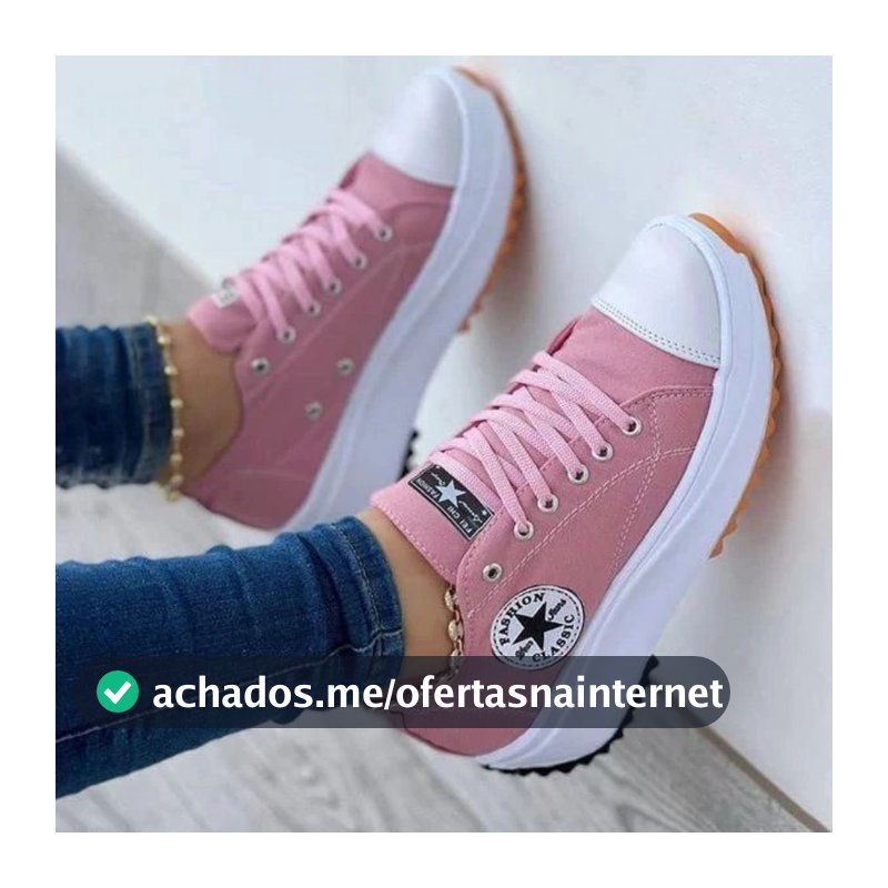 Tenis Feminino Plataforma Estrela Star Blogueirinha Run 2.0 Super Leve