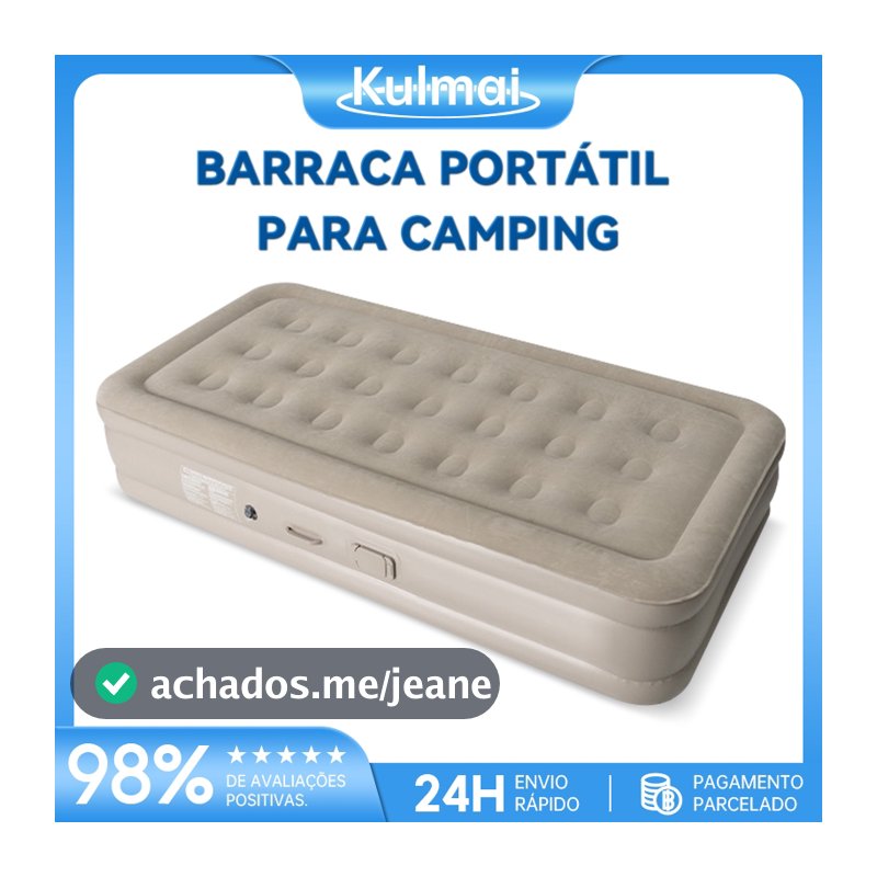 Colchão Inflável Solteiro Vem Com Uma Bomba Inflável De Bateria De Lítio Embutida E Removível Acampamento