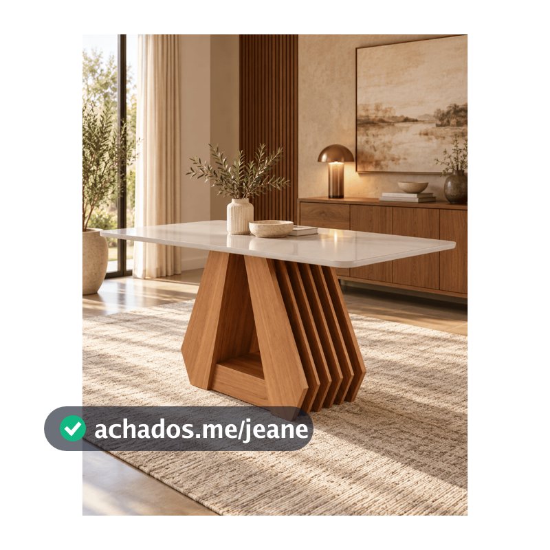 Mesa de Jantar 130cm MDF com Tampo de Vidro Ágata Cimol