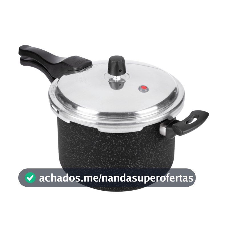 Panela De Pressão Fechamento Externo Polido 4,5L Preto Nacional