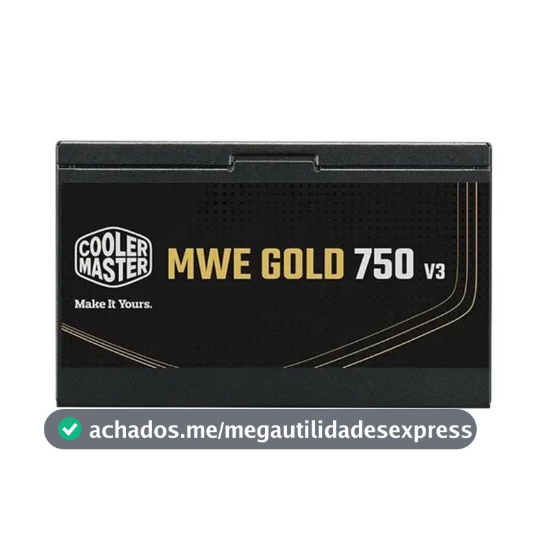 Fonte Cooler Master ATX 3.1 750W MWE Gold 750 V3 PFC Ativo 80 Plus Gold Sem/Cabo