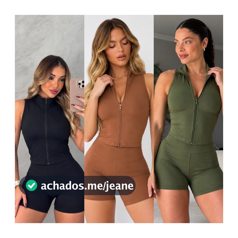 Conjunto Fitness Feminino Regata com Zíper + Short | Suplex Power