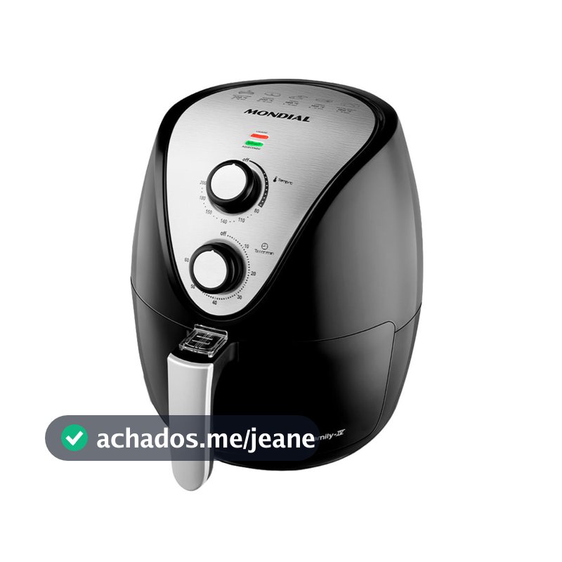 Fritadeira Elétrica Air Fryer Mondial Family AF-30 3,5L Preta - 220V