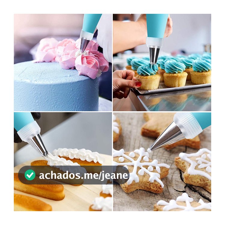 24 PÇS Conjunto de Saco de Confeiteira de Silicone com Bico para Decoração, Kit Confeiteiro, Saco De Confeita De Bolo
