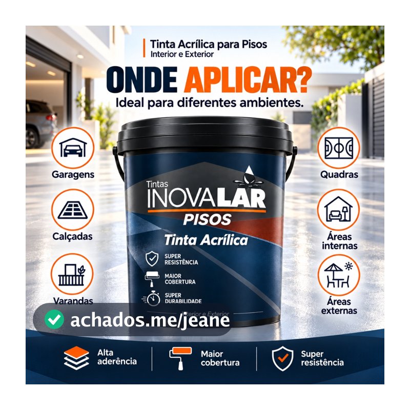 Tinta Piso Acrílica Inovalar 18 Litros - Antimofo Sem cheiro Lavável Antiderrapante Pronta Entrega