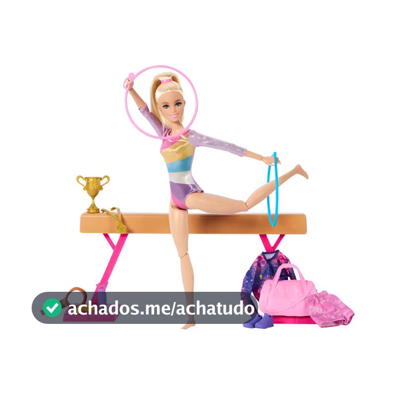 Boneca Barbie Profissões Loira Conjunto Ginasta HRG52 Mattel