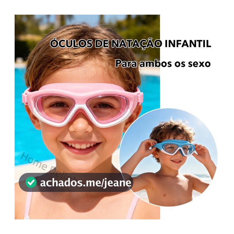 Óculos de Natação Infantil com Protetor de Orelha - À Prova d'Água, Antiembaçante e HD para Meninos e Meninas
