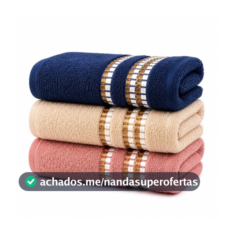 kit 03 Toalha de Banho modelo dallas 100% Algodão Absorção Alta laune Haus