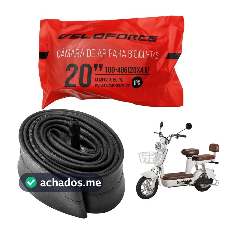 Câmara De Ar Fat Bike Elétrica Chopper 20x4.0 Aro 20 Bico Grosso Schrader