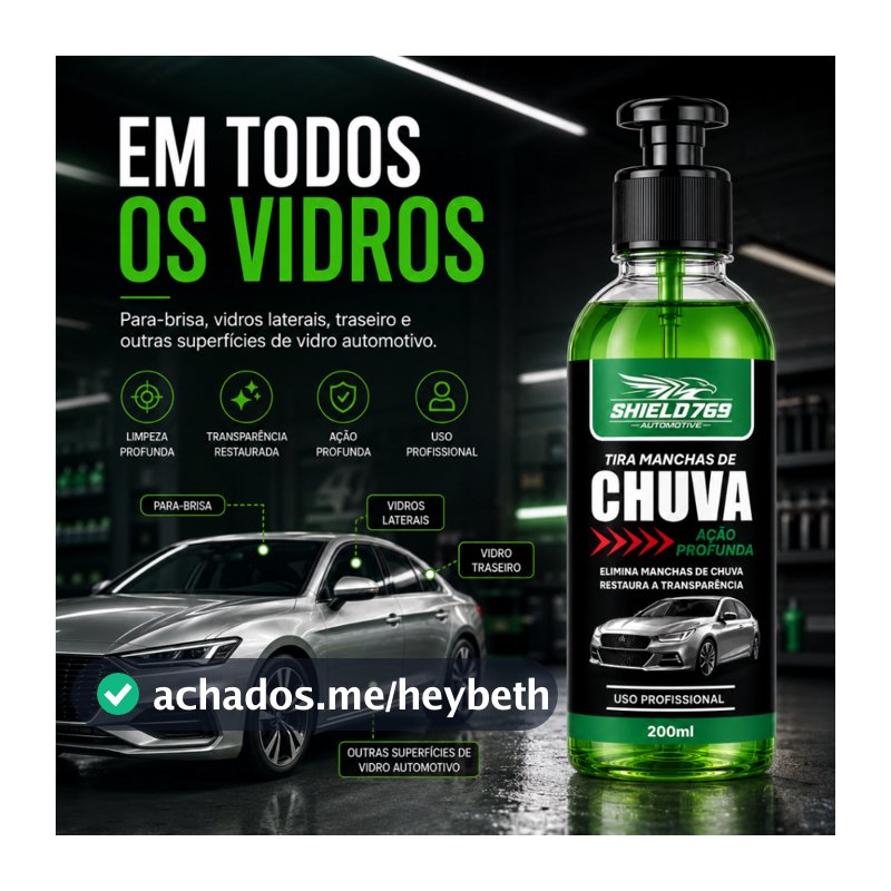 Removedor de Chuva Tira Manchas de Vidros Automotivo Concentrado - Restaura e Para-Brisas