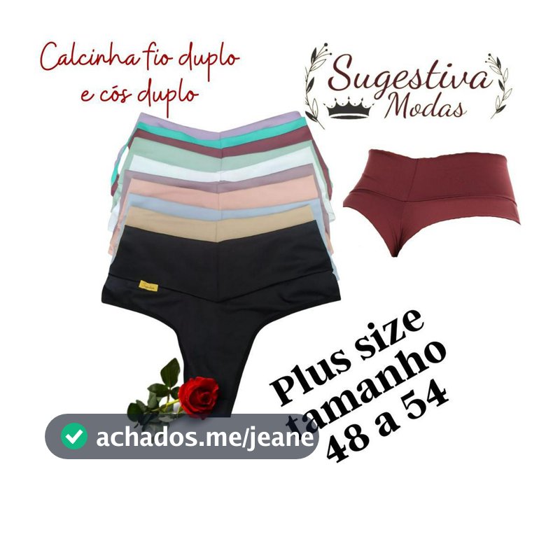 Kit 10 Calcinhas Plus Size Modeladoras Cós Alto e Fio Duplo