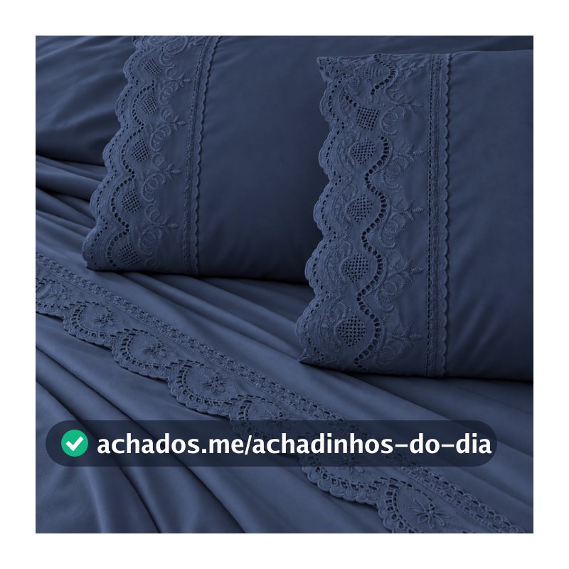 Jogo de Lençol 400 Fios Bordado Inglês 2 e 3 Peças Roupa de Cama Tecido Premium Macio Aveludado