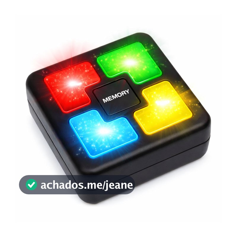 Jogo da Memória Eletrônico Genius Luz Som Quatro Cores Sequência Infantil