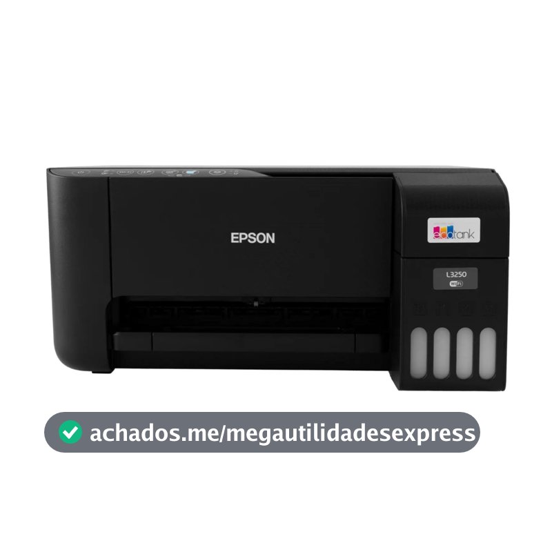 Impressora Multifuncional Epson EcoTank L3250 Tanque de Tinta Colorida Wi-Fi Bivolt Preta