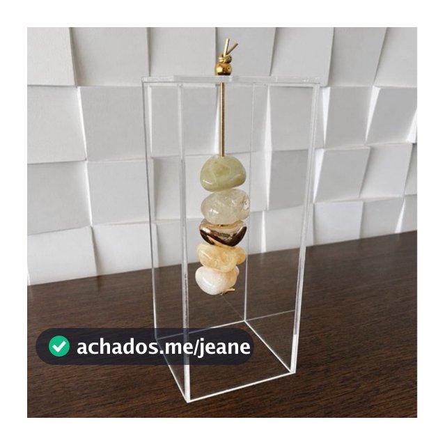 caixa de acrílico com pedras/escultura com pedras/caixa com citrino/pirita/quartzo/terço decorativo/decoração com pedras