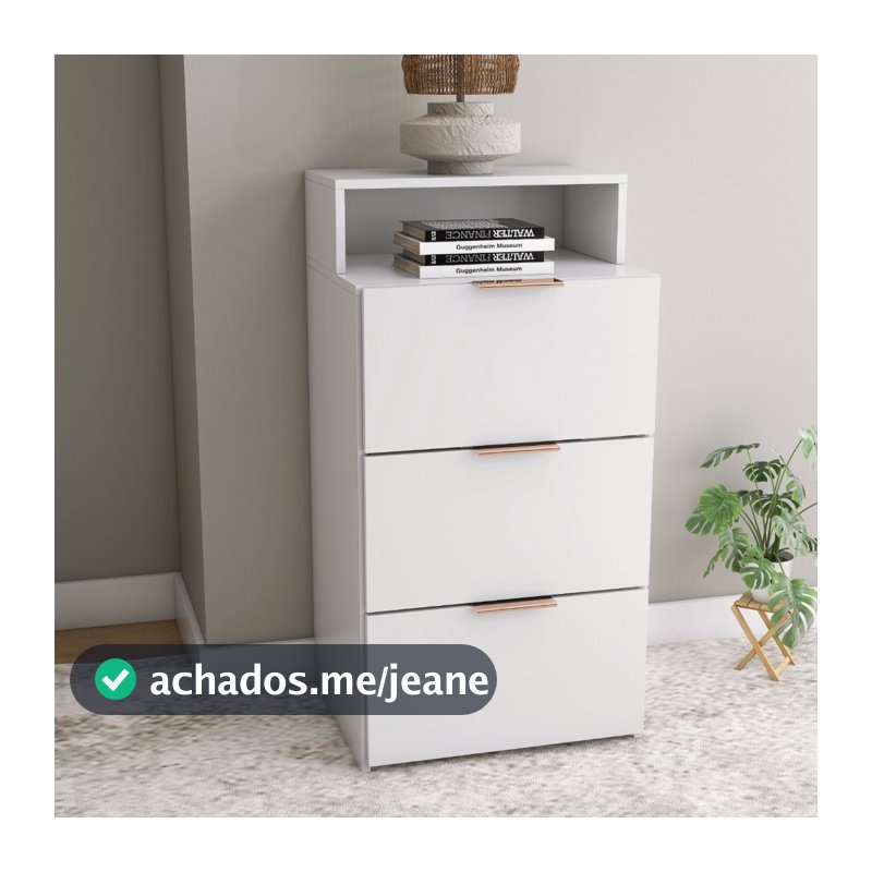Gaveteiro De Cabeceira Home Office Com Nicho