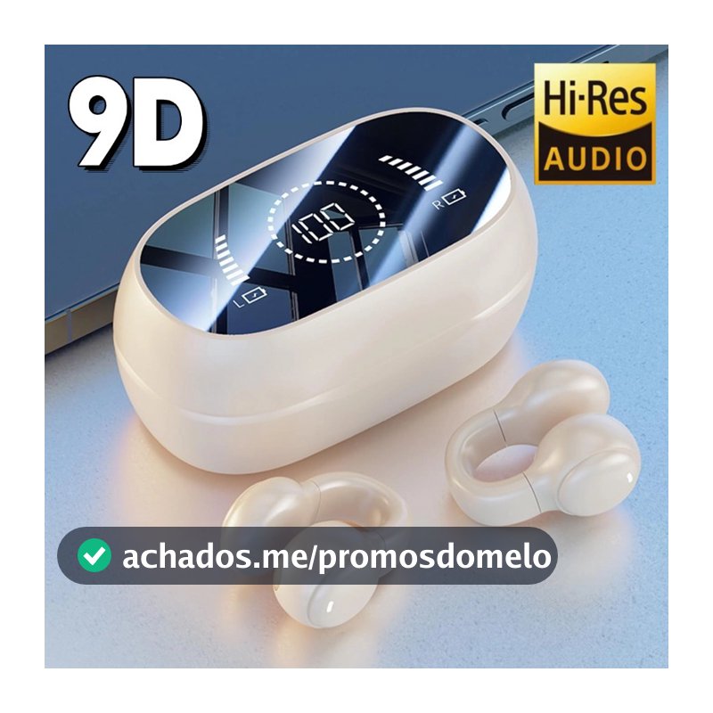 Fone de ouvido de condução óssea com clipe de ouvido sem fio, Fone de Ouvido Bluetooth sem fio LED Display Inteligente L