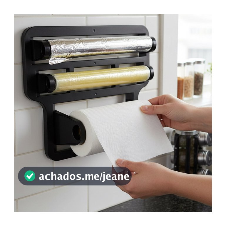 Porta Papel Toalha Triplo Suporte Rolos Para Cozinha 4 em 1
