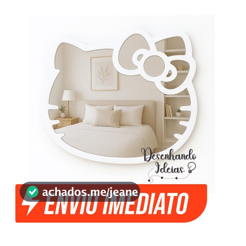 Espelho Hello Kitty Acrílico Decoração Infantil para Quartos Presente Meninas Jovens 100% Acrílico