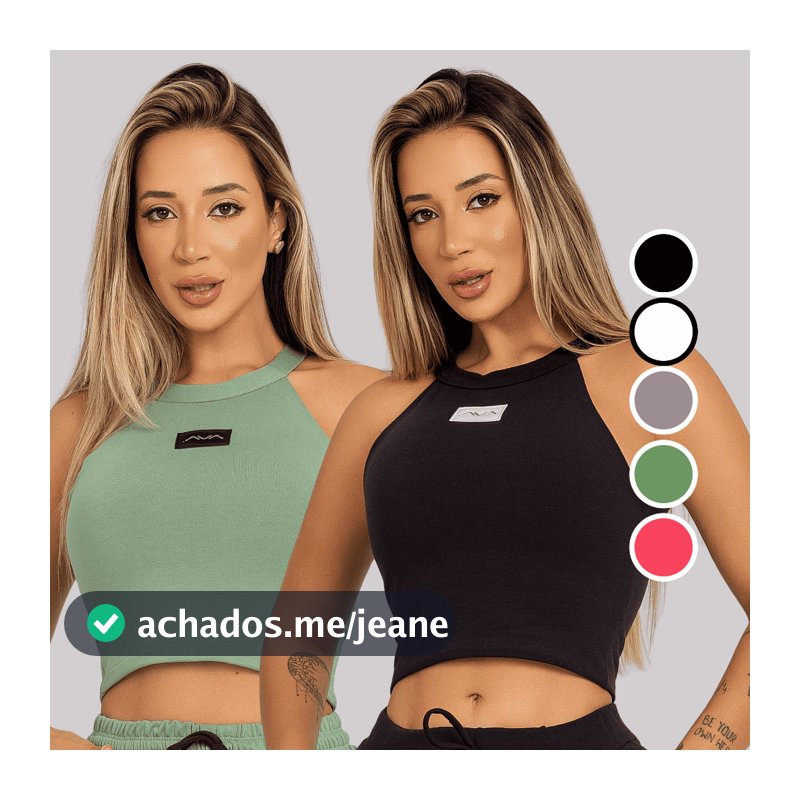Blusa Top Regata Moletinho Feminina AVA Fitness