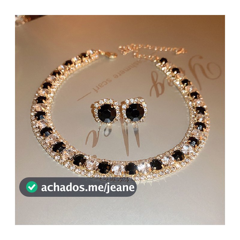 Colar De Cristal De Luxo Conjunto De Brincos Champagne Verde Azul Preto Para Casamentos Femininos Conjuntos De Jóias Festa De Casamento Acessórios